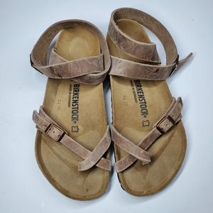 New Birkenstock Yara Tobacco Brown Leather
